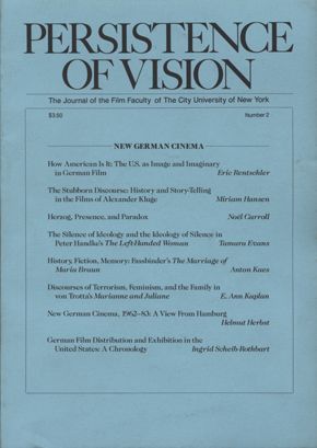 PERSISTENCE OF VISION magazine side cover Issue 2  1985
