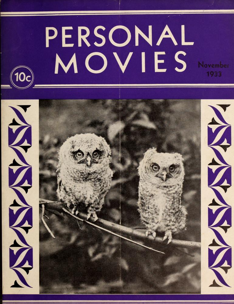 PERSONAL MOVIES magazine side cover November 1933