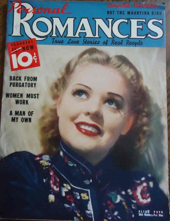 PERSONAL ROMANCES magazine side cover  February 1940