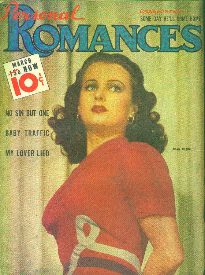 PERSONAL ROMANCES magazine side cover  March 1940