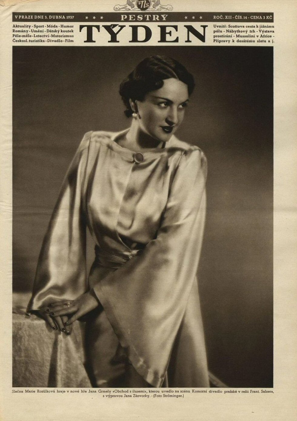 PESTRY TYDEN magazine side cover  12 No  14 1 April 1937