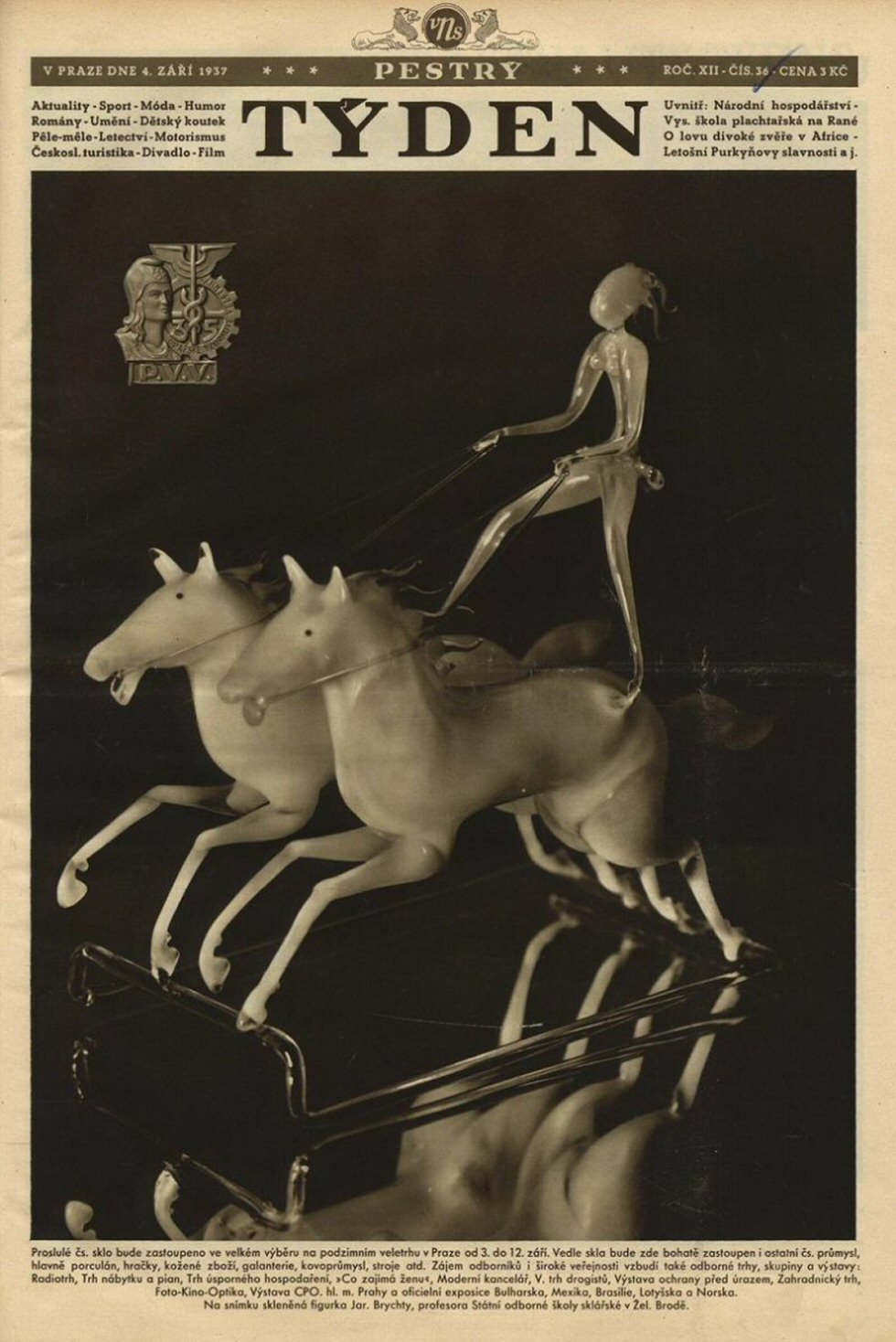 PESTRY TYDEN magazine side cover  12 No  36 4 September 1937