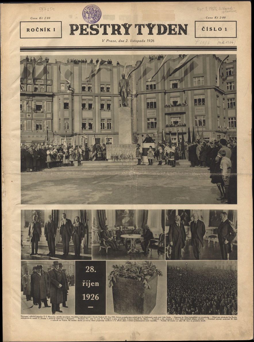 PESTRY TYDEN magazine side cover  Vol 1 No  1   1926