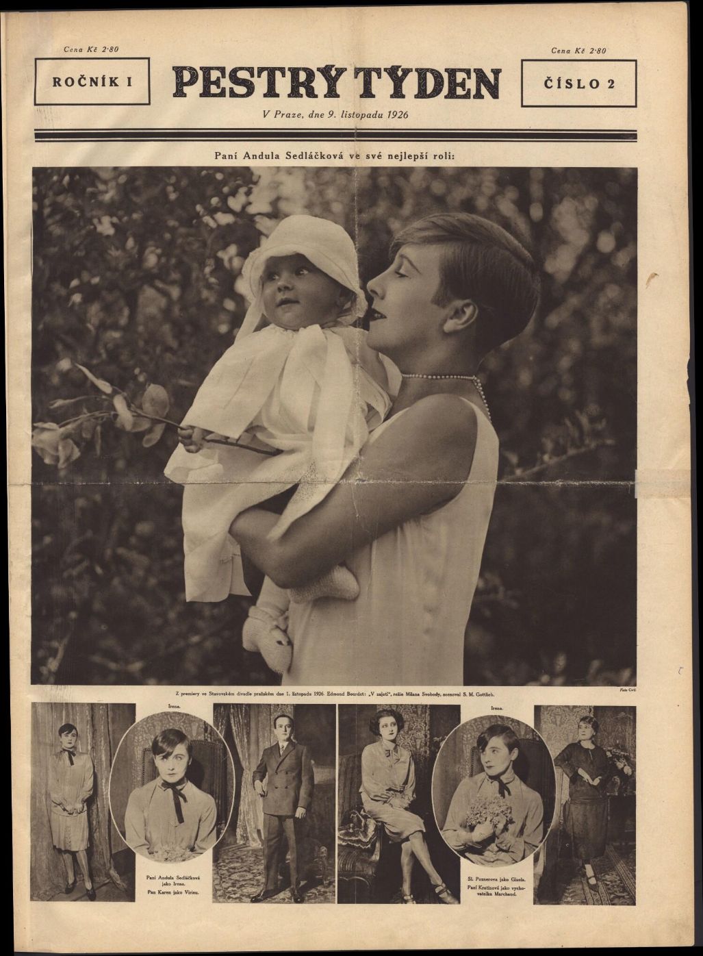 PESTRY TYDEN magazine side cover  Vol 1 No  2   1926