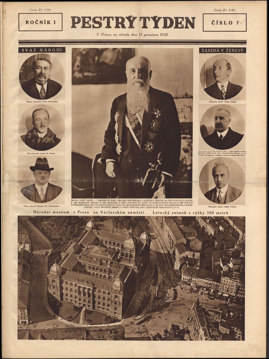 PESTRY TYDEN magazine side cover  Vol 1 No  7   1926