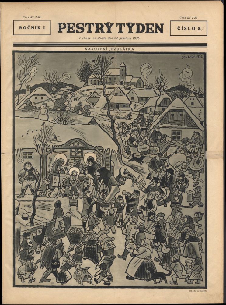 PESTRY TYDEN magazine side cover  Vol 1 No  8   1926