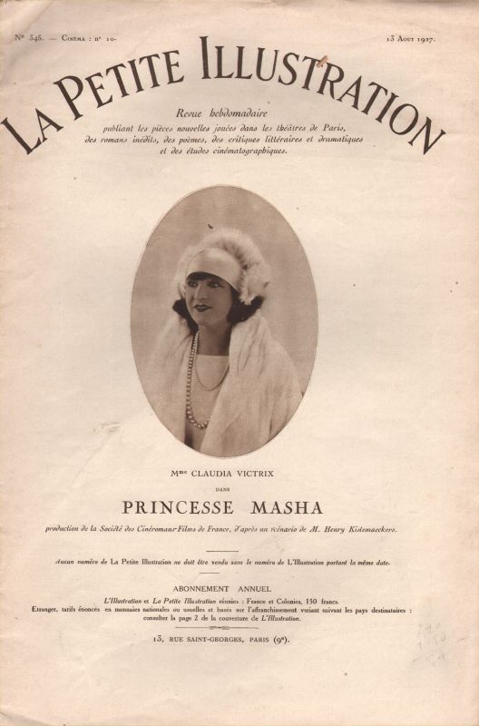 PETITE ILLUSTRATION | LA magazine side cover Issue 10 13 August 1927