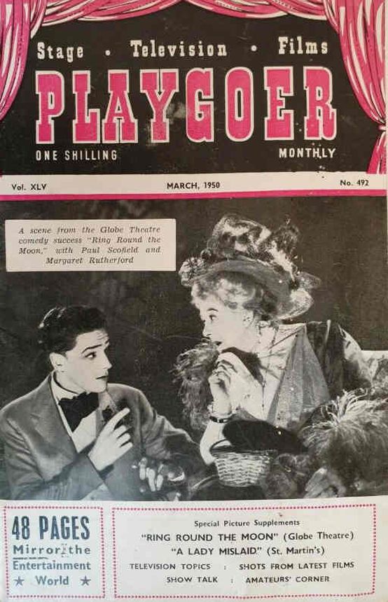 PLAYGOER magazine side cover Issue 492  March 1950