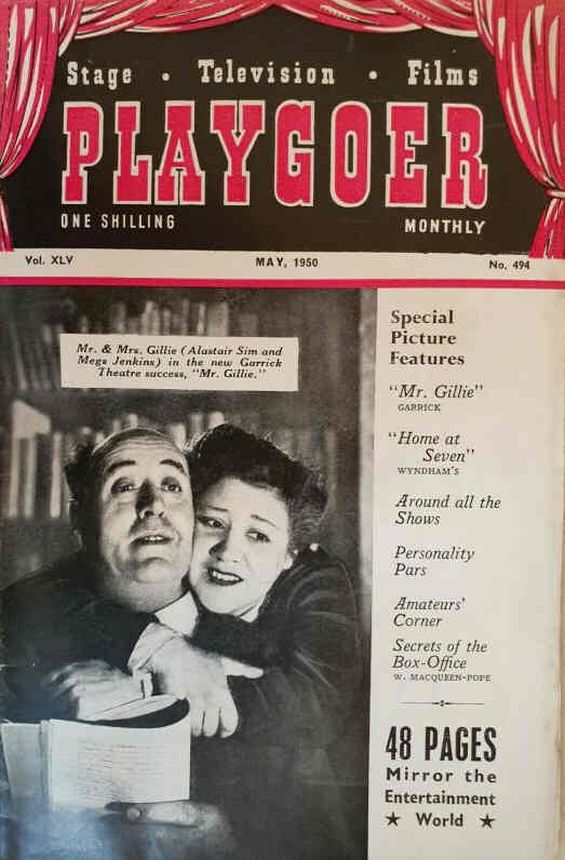 PLAYGOER magazine side cover Issue 494  May 1950