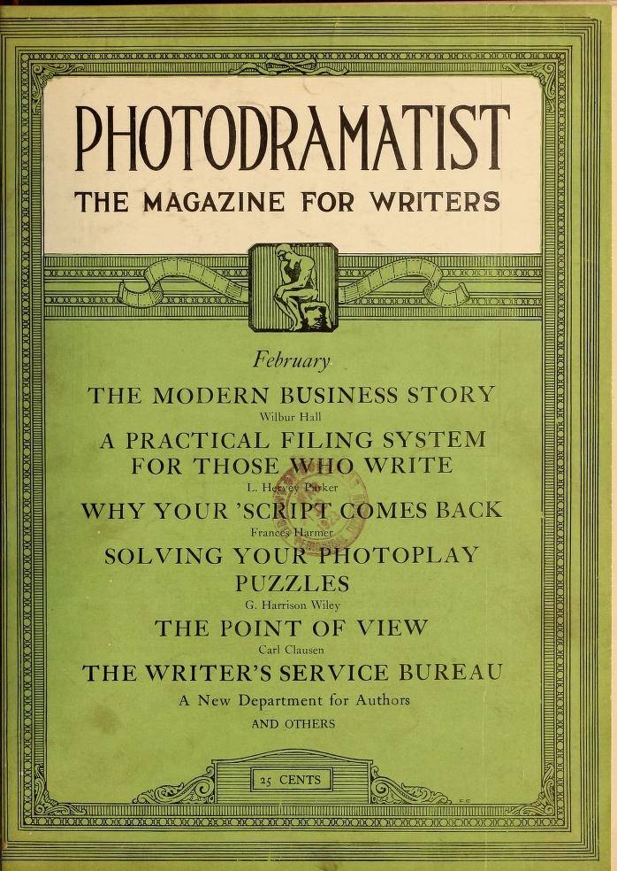 PHOTODRAMATIST magazine side cover February 1923