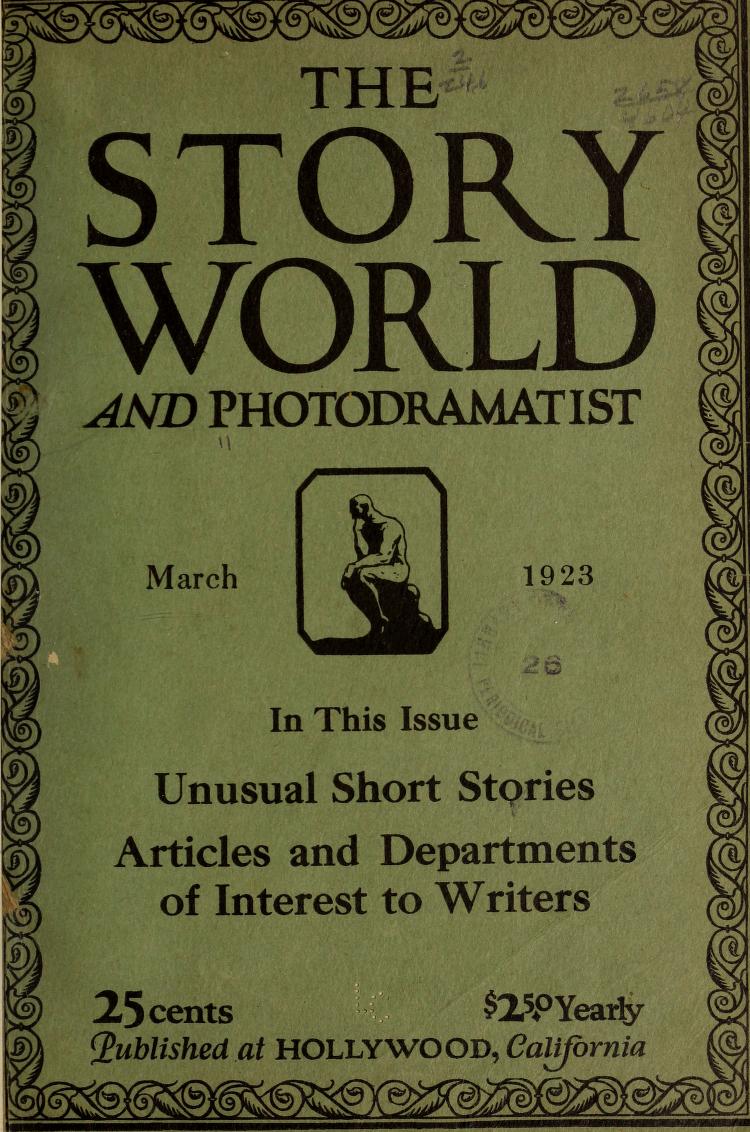 PHOTODRAMATIST magazine side cover March 1923