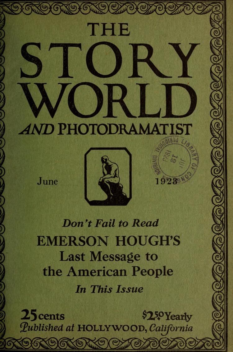 PHOTODRAMATIST magazine side cover June 1923