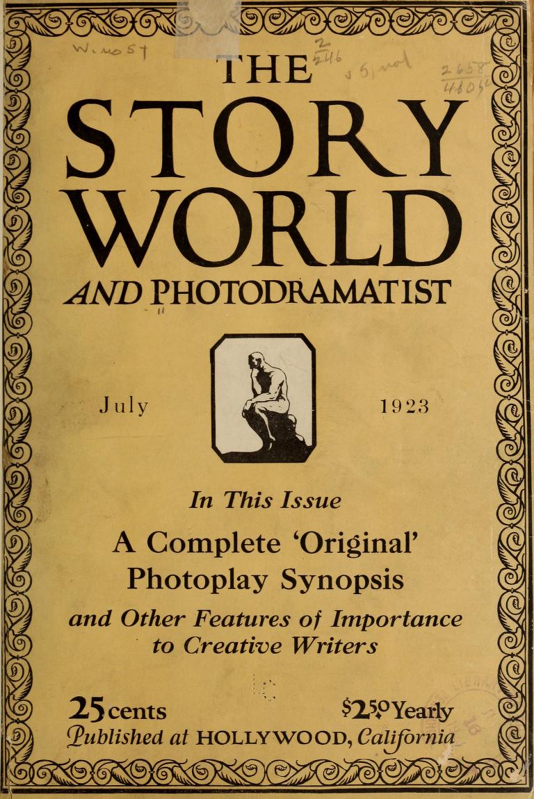 PHOTODRAMATIST magazine side cover July 1923