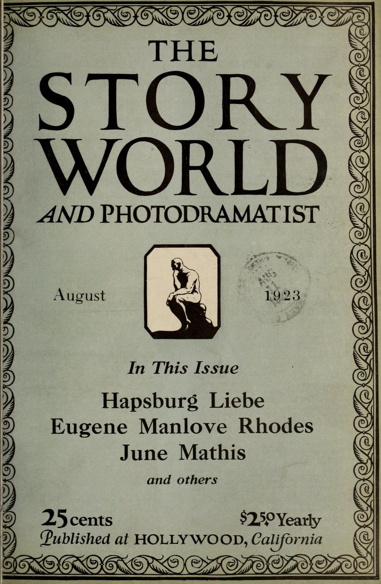 PHOTODRAMATIST magazine side cover August 1923