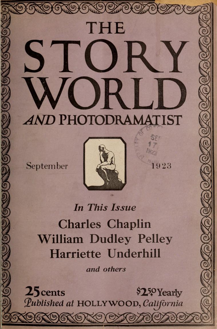 PHOTODRAMATIST magazine side cover September 1923
