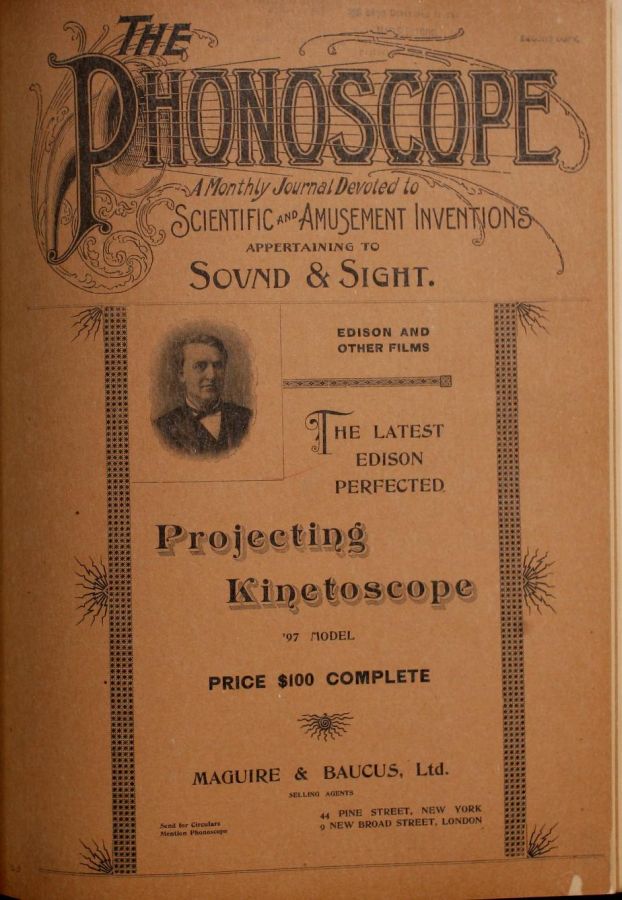 PHONOSCOPE magazine side cover Issue 3 January/February 1897