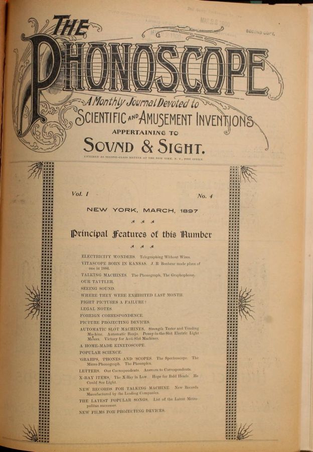 PHONOSCOPE magazine side cover Issue 4 March 1897