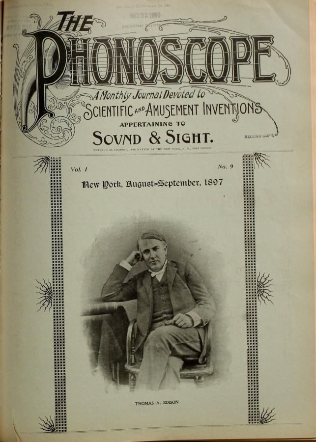 PHONOSCOPE magazine side cover Issue 9 August-September 1897