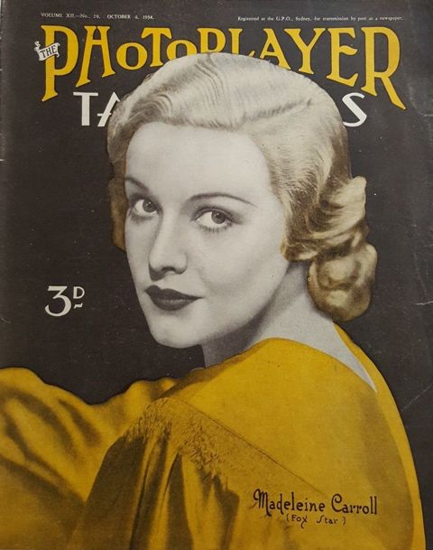 PHOTOPLAYER | THE magazine side cover  Vol 12 No 20 6 October 1934
