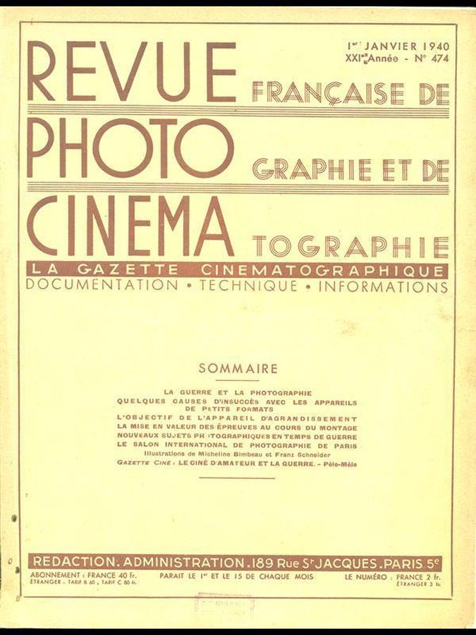 PHOTO CINEMA magazine side cover Issue 474 1 January 1940