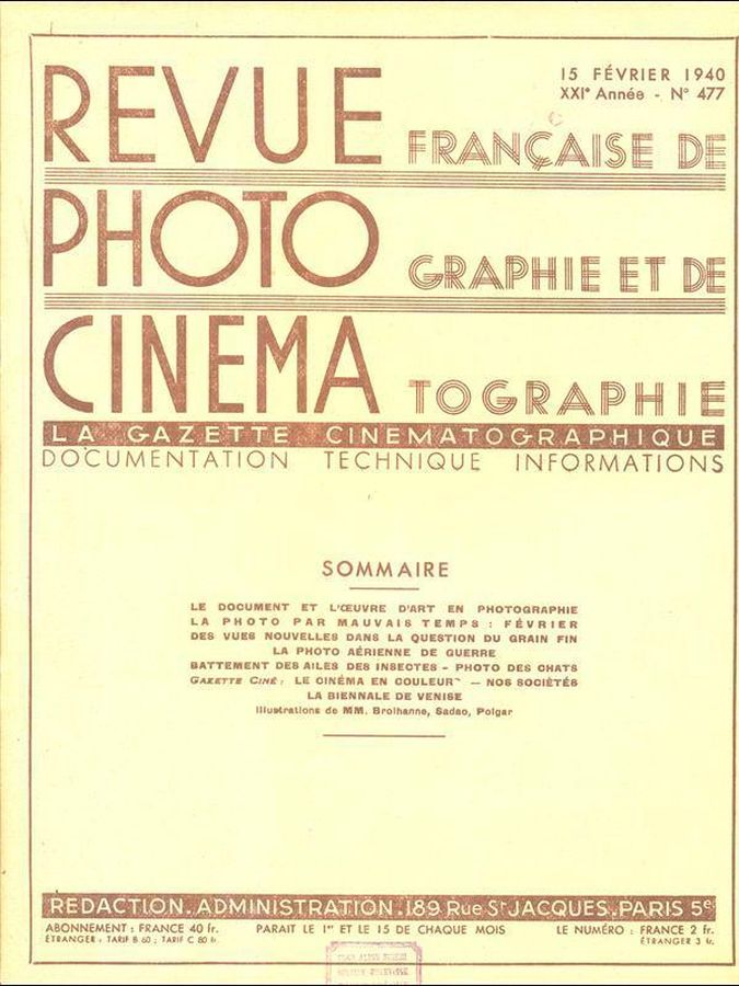 PHOTO CINEMA magazine side cover Issue 477 15 February 1940