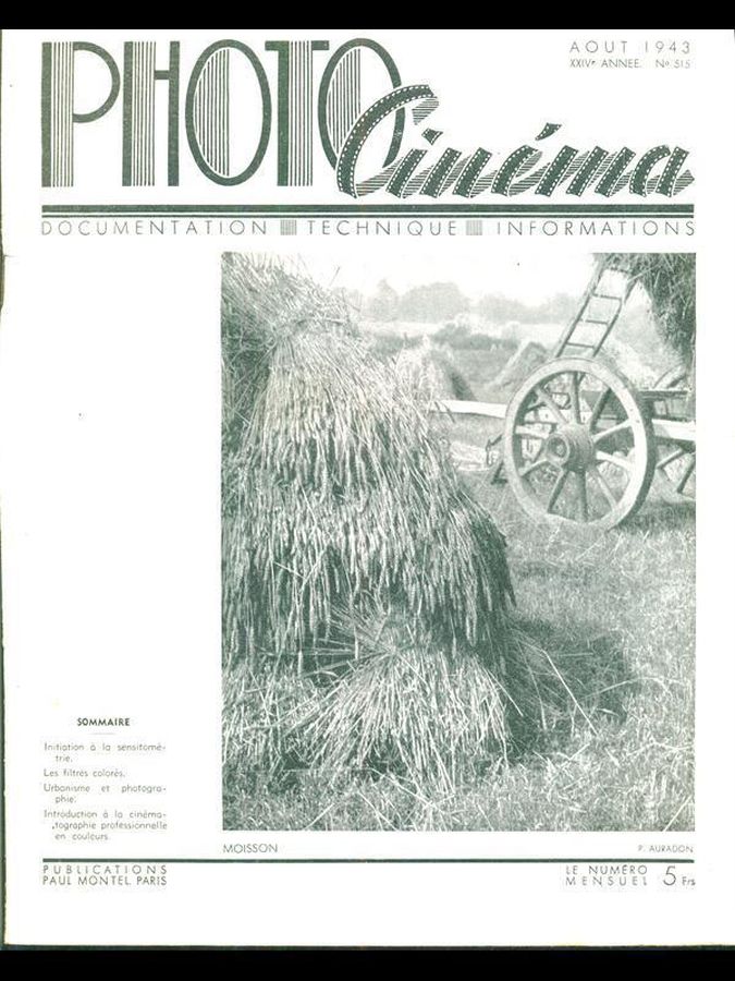 PHOTO CINEMA magazine side cover Issue 515 August 1943