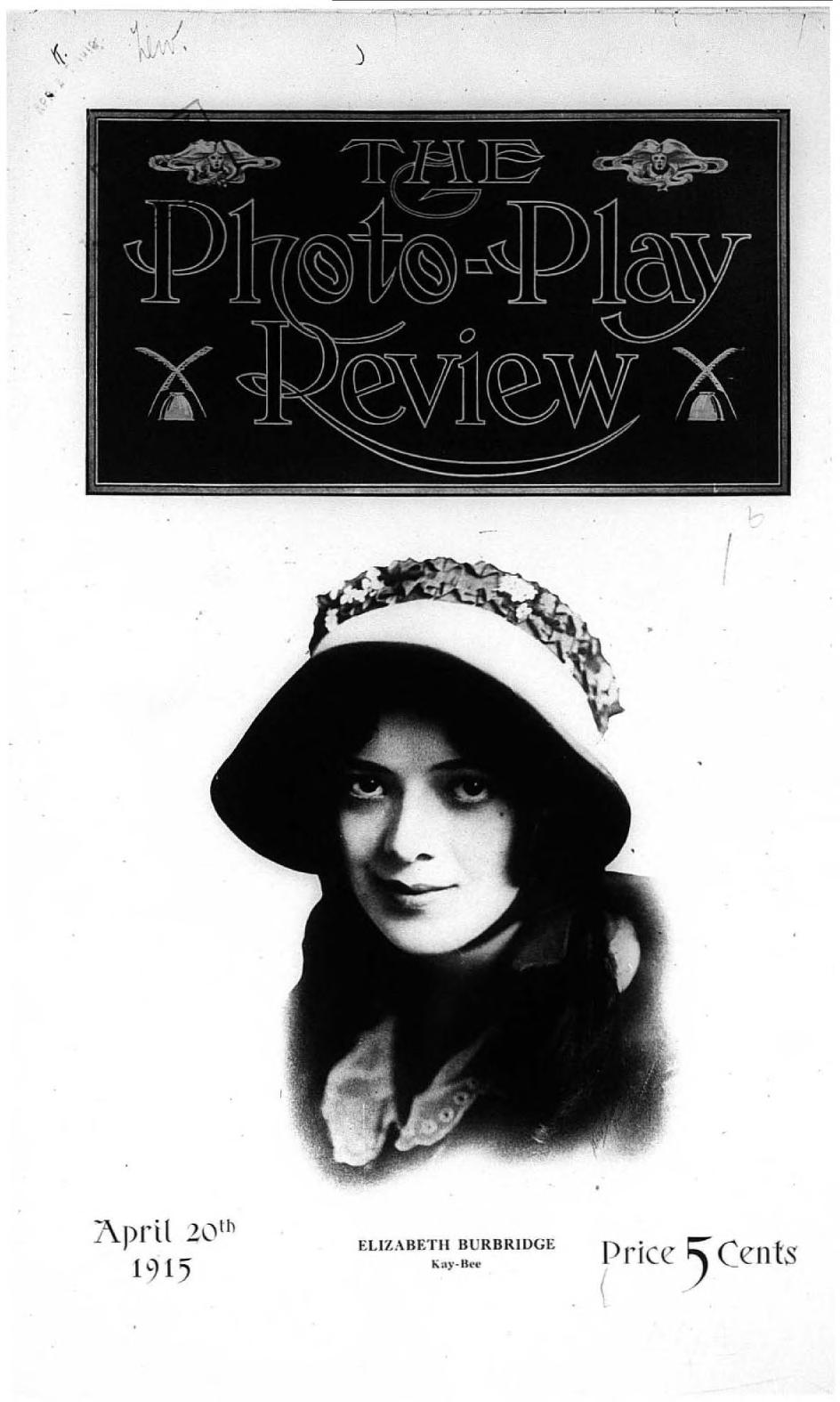 PHOTO-PLAY REVIEW magazine side cover 20 April 1915