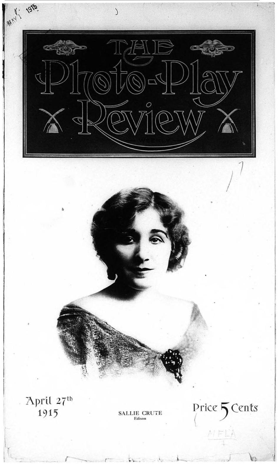 PHOTO-PLAY REVIEW magazine side cover 27 April 1915