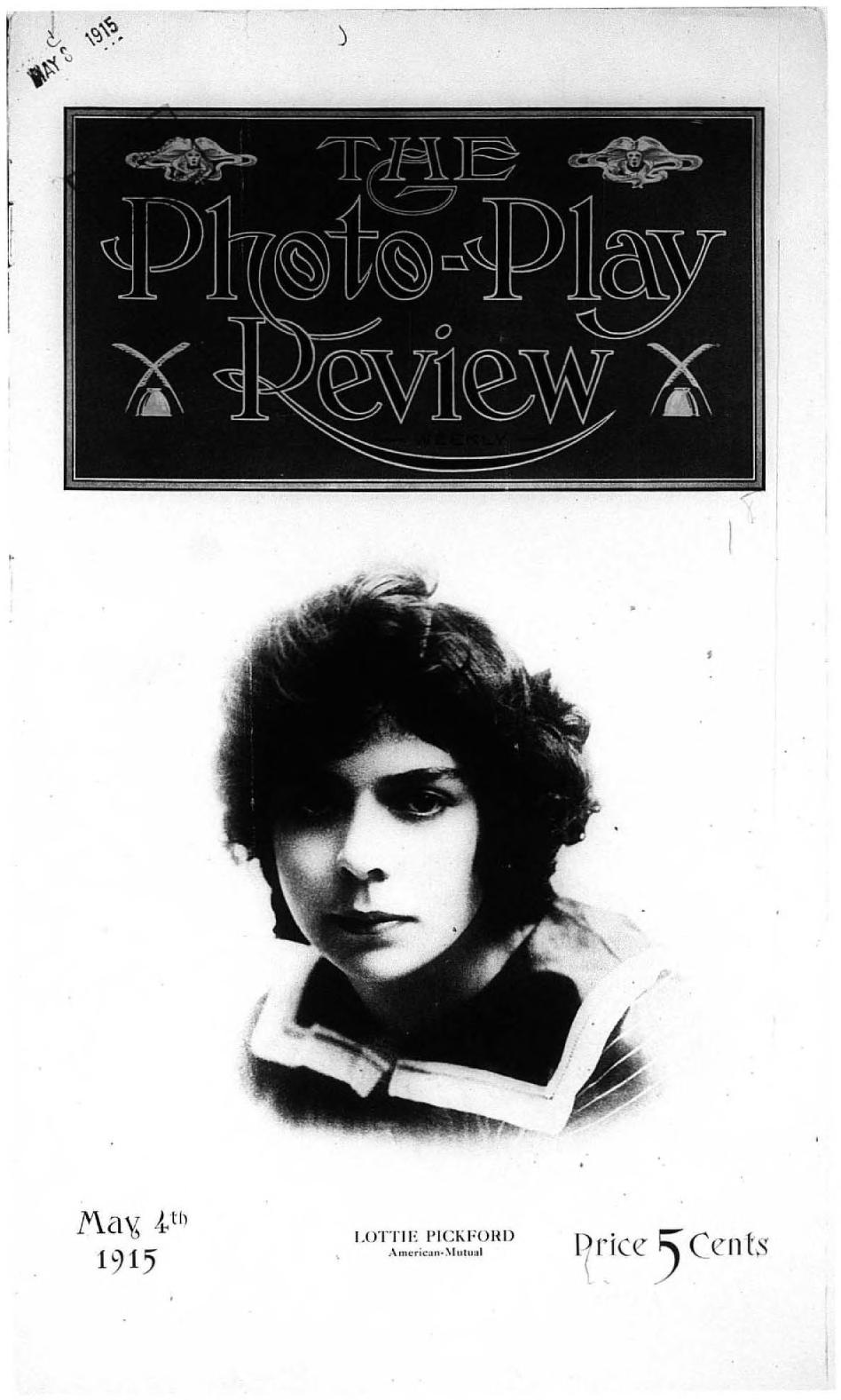 PHOTO-PLAY REVIEW magazine side cover 4 May 1915