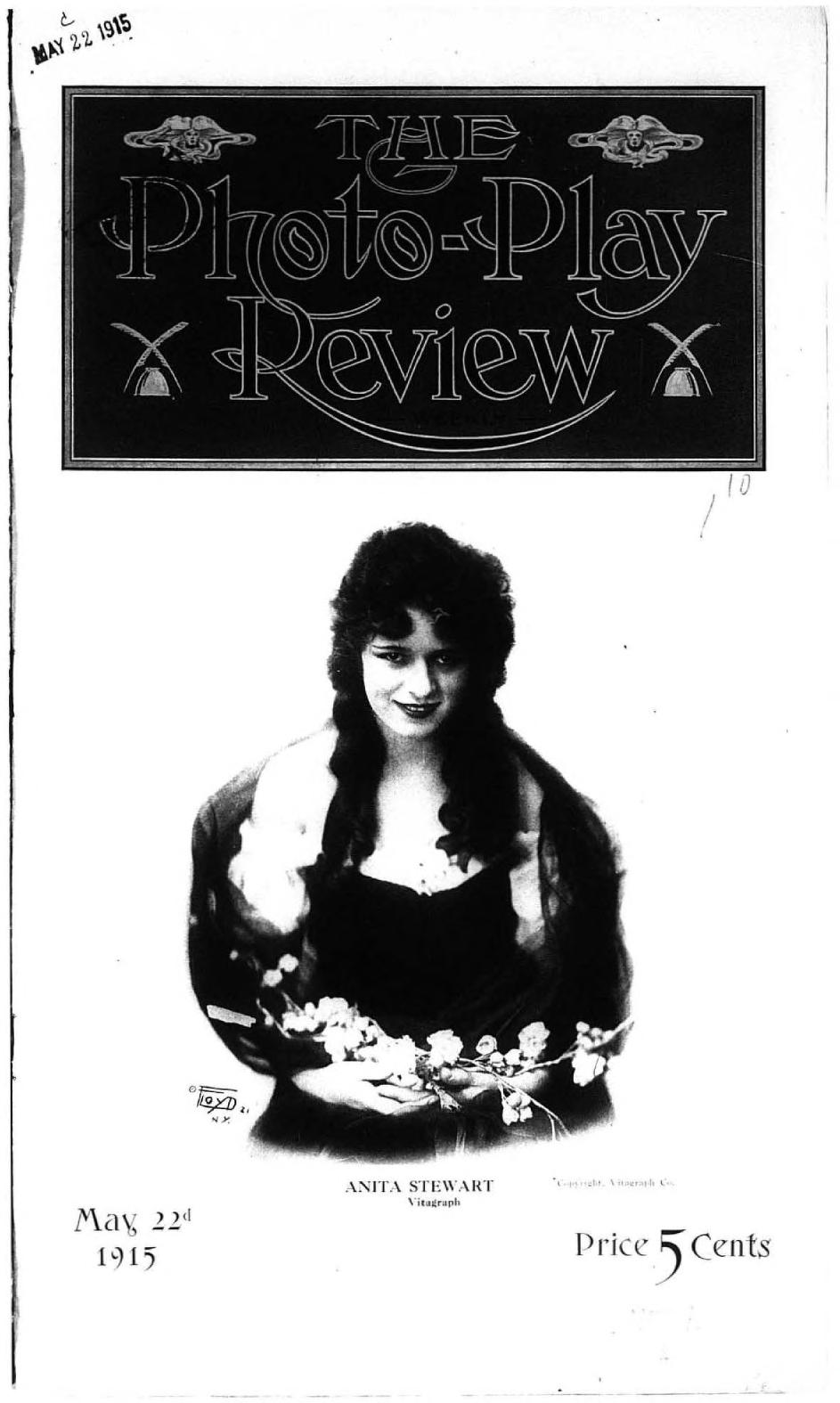 PHOTO-PLAY REVIEW magazine side cover 22 May 1915