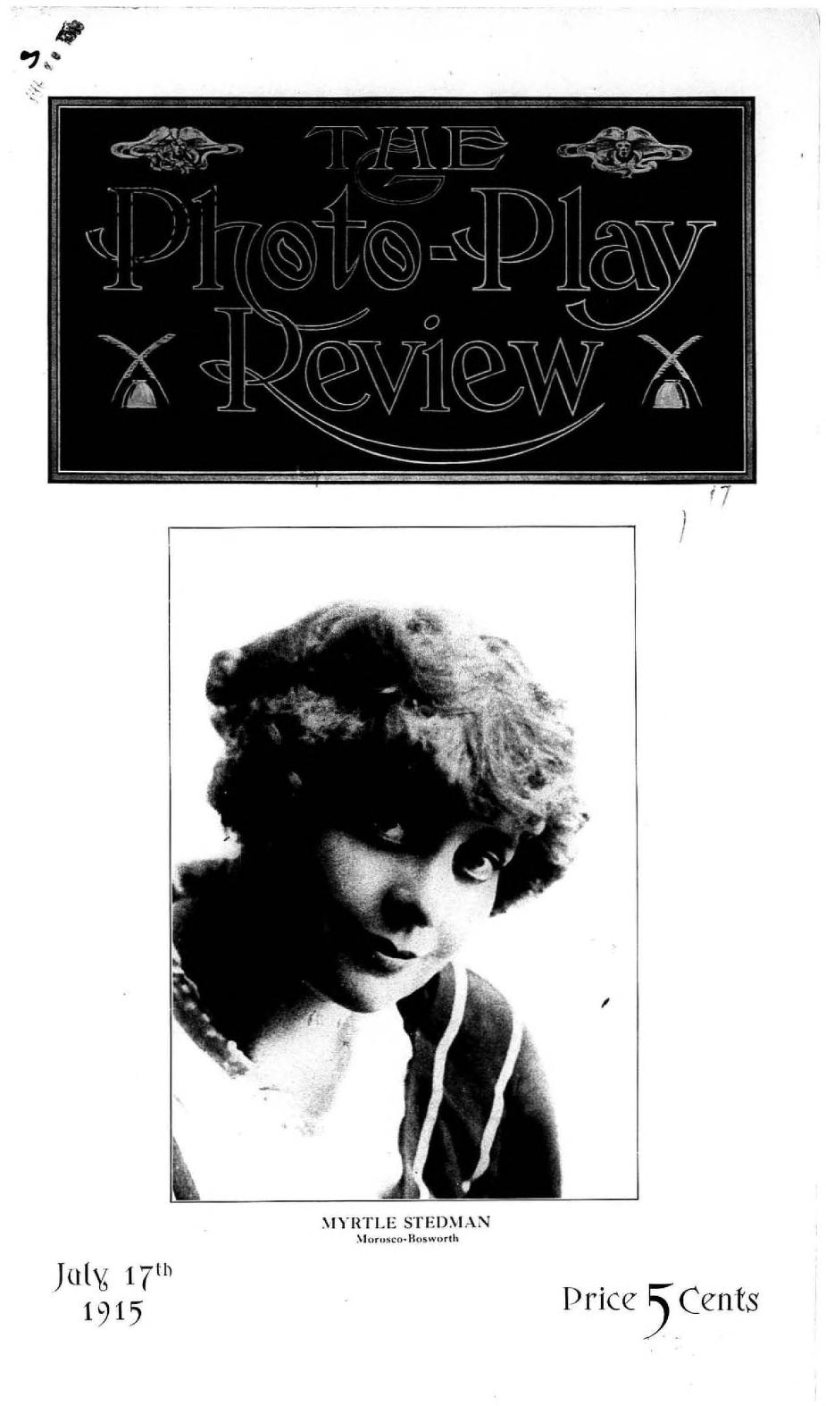 PHOTO-PLAY REVIEW magazine side cover 17 July 1915