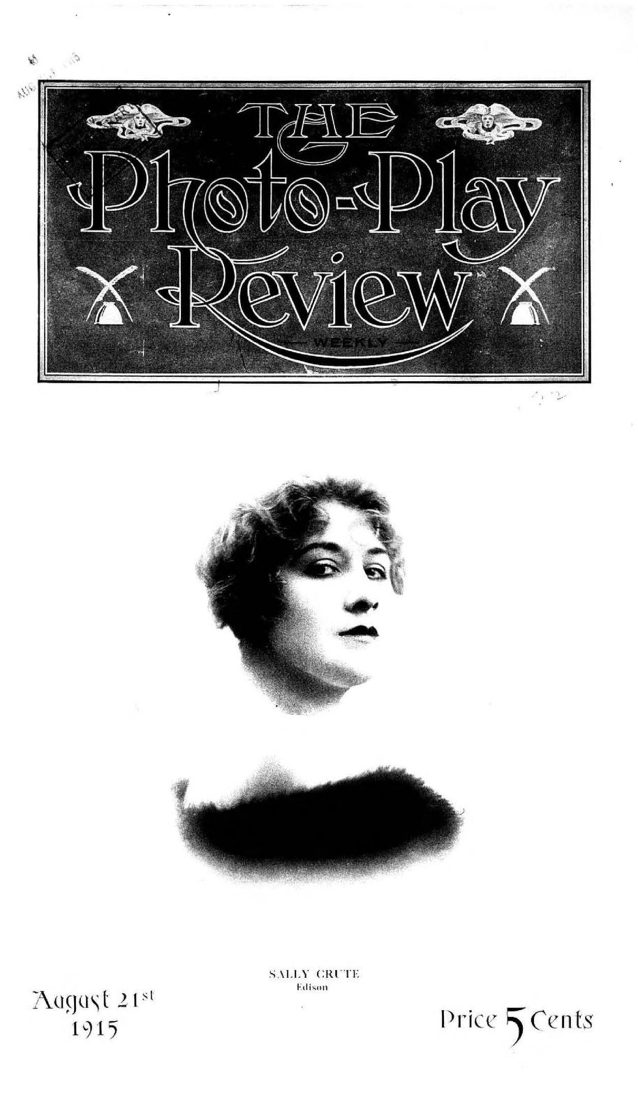 PHOTO-PLAY REVIEW magazine side cover 21 August 1915