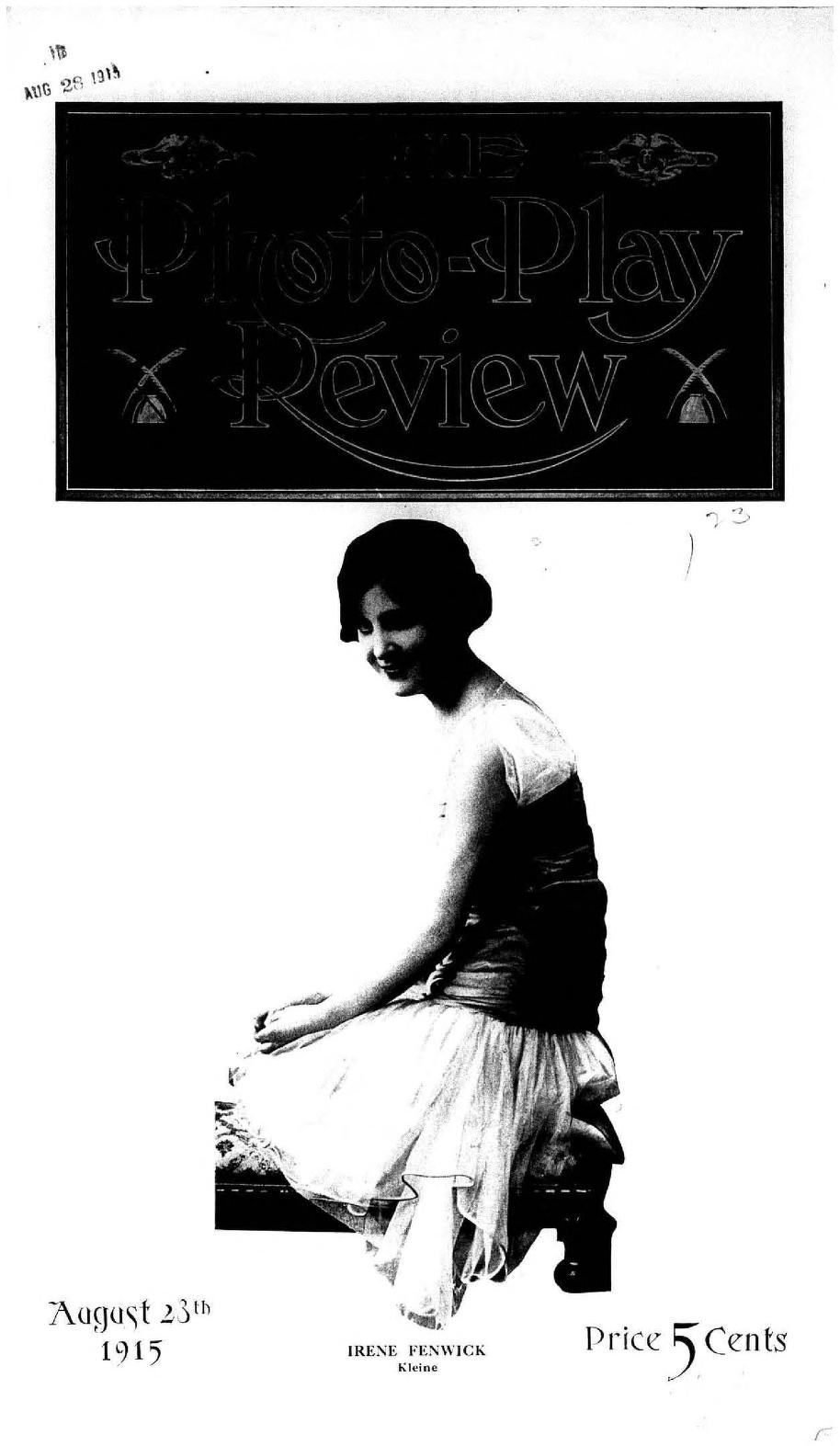 PHOTO-PLAY REVIEW magazine side cover 28 August 1915