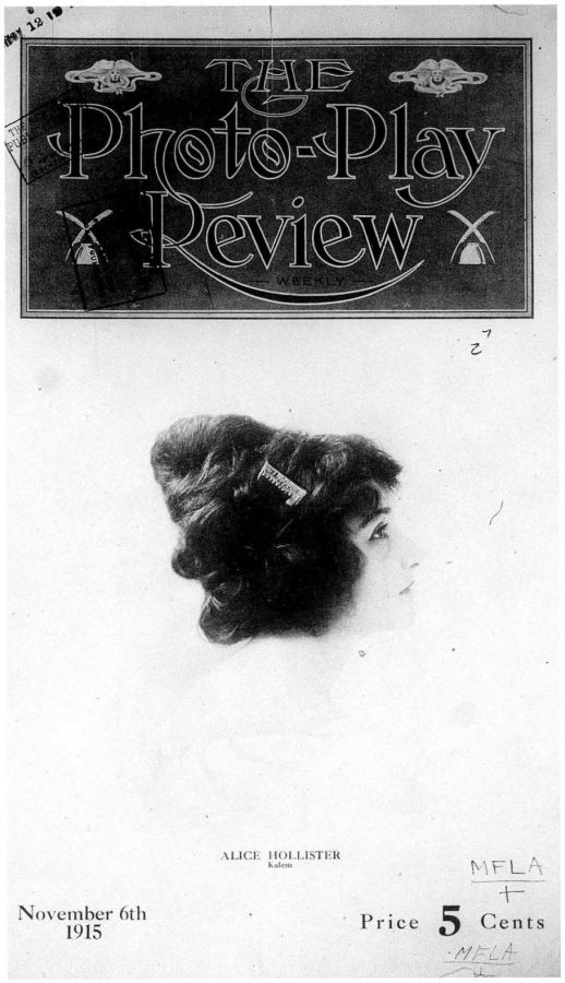 PHOTO-PLAY REVIEW magazine side cover 6 November 1915