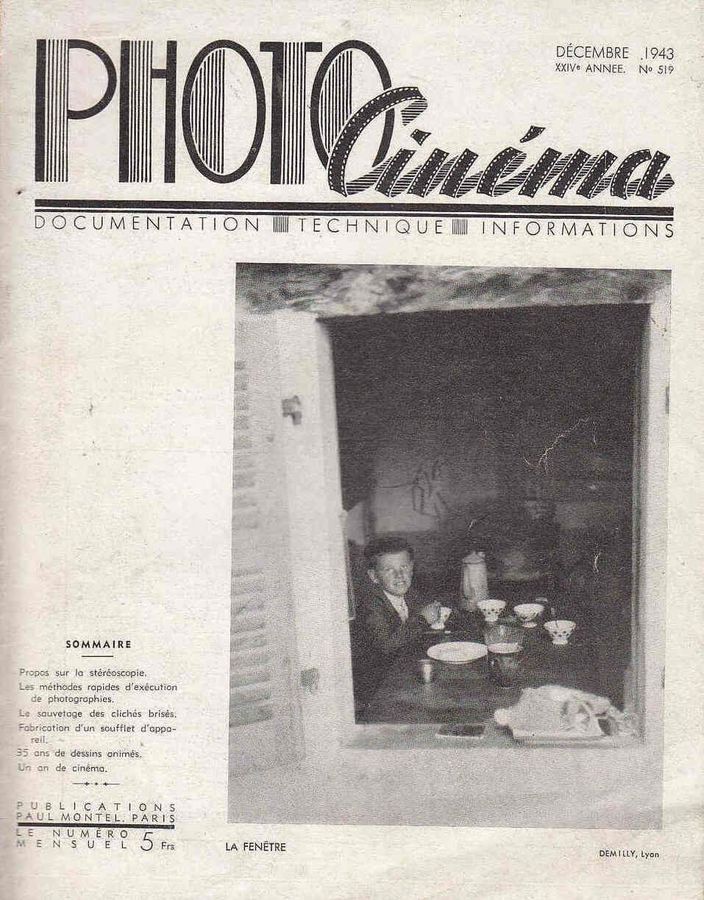 PHOTO CINEMA magazine side cover Issue 519 December 1943