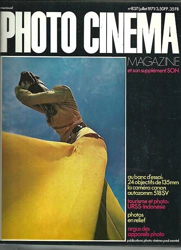 PHOTO CINEMA magazine side cover Issue 837 July 1971
