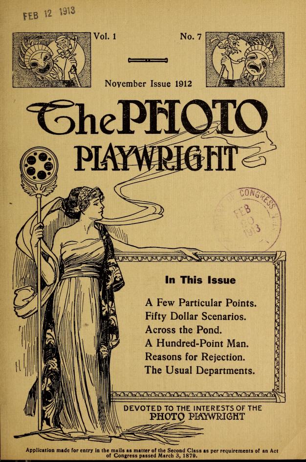PHOTO PLAYWRIGHT magazine side cover Issue 7 November 1912