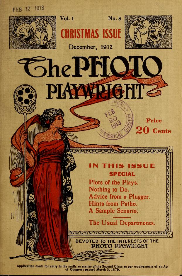 PHOTO PLAYWRIGHT magazine side cover Issue 8 December 1912