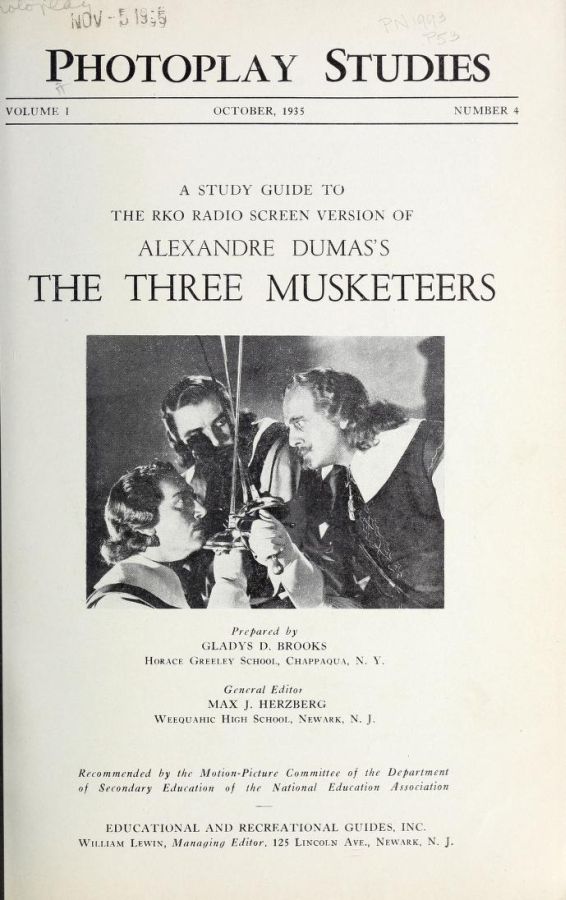 PHOTOPLAY STUDIES magazine side cover Issue 4 October 1935