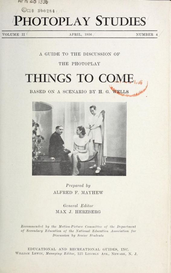 PHOTOPLAY STUDIES magazine side cover Issue 4 April 1936