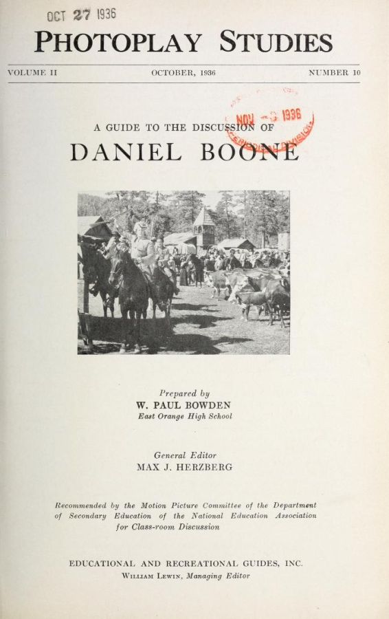 PHOTOPLAY STUDIES magazine side cover Issue 10 October 1936