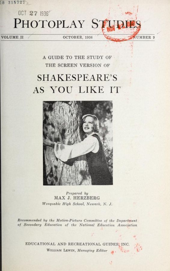 PHOTOPLAY STUDIES magazine side cover Issue 9 October 1936