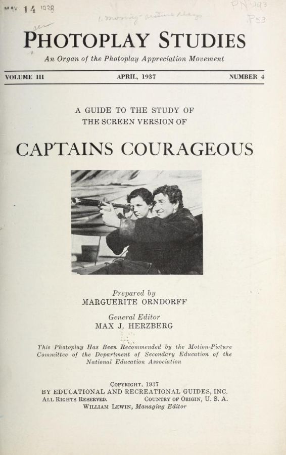 PHOTOPLAY STUDIES magazine side cover Issue 4 April 1937