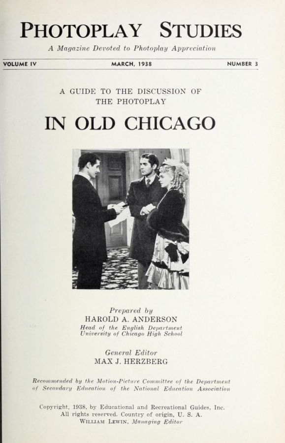 PHOTOPLAY STUDIES magazine side cover Issue 3 March 1938
