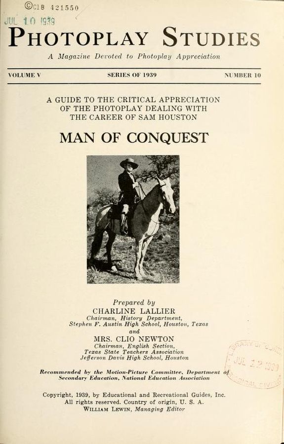 PHOTOPLAY STUDIES magazine side cover Issue 10  1939