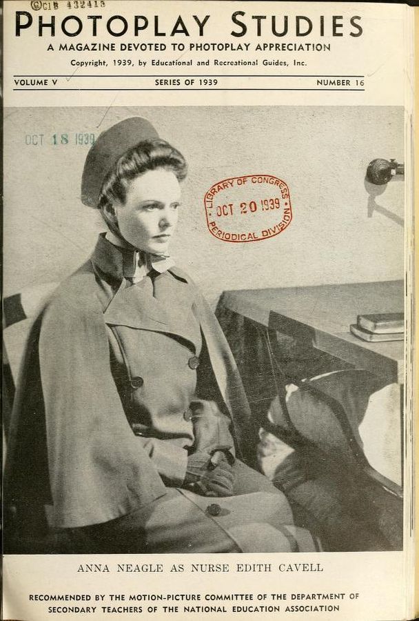 PHOTOPLAY STUDIES magazine side cover Issue 16  1939