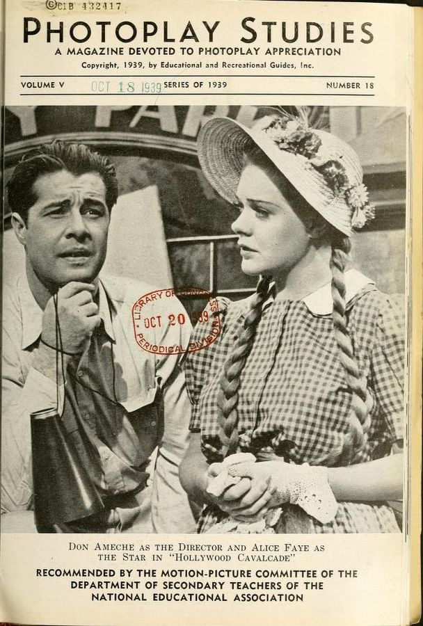 PHOTOPLAY STUDIES magazine side cover Issue 18  1939