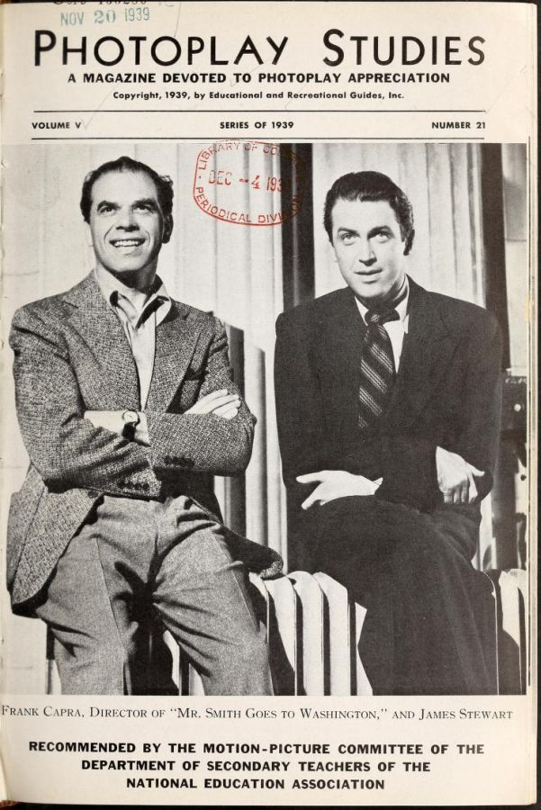 PHOTOPLAY STUDIES magazine side cover Issue 21  1939