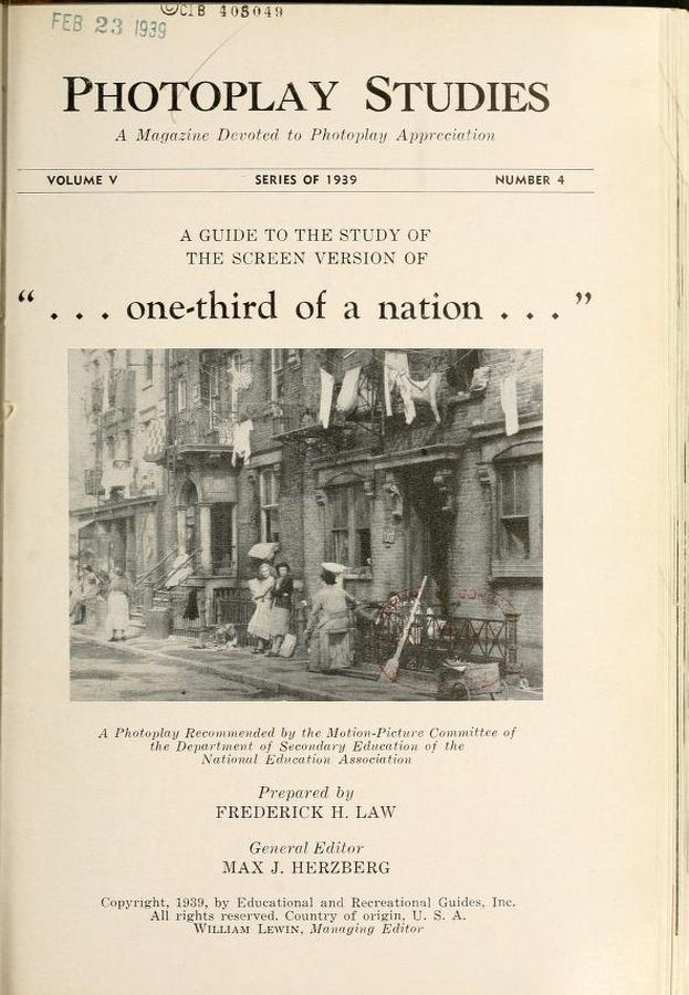 PHOTOPLAY STUDIES magazine side cover Issue 4  1939