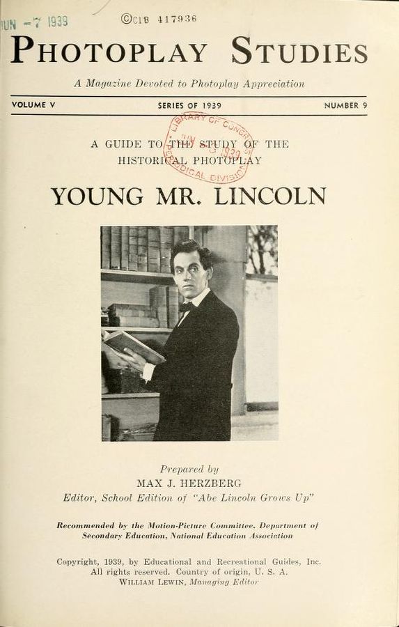 PHOTOPLAY STUDIES magazine side cover Issue 9  1939